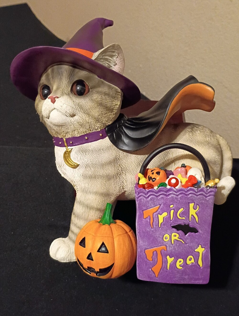 Bradford Exchange "A Purrfect Halloween" Cat Figurine with COA